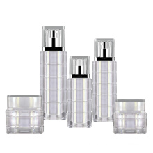 30g 50g empty sqaure double wall acrylic jars for cream 30ml 50ml 100ml plastic lotion serum bottle with pump
